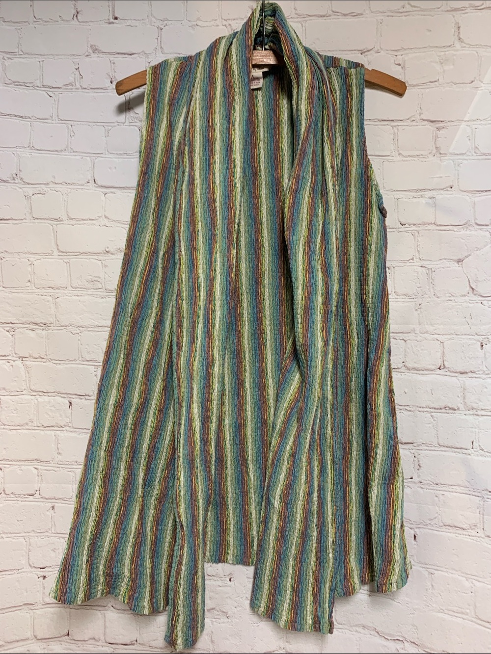 Anu by Natural Striped Cotton Vest Size L